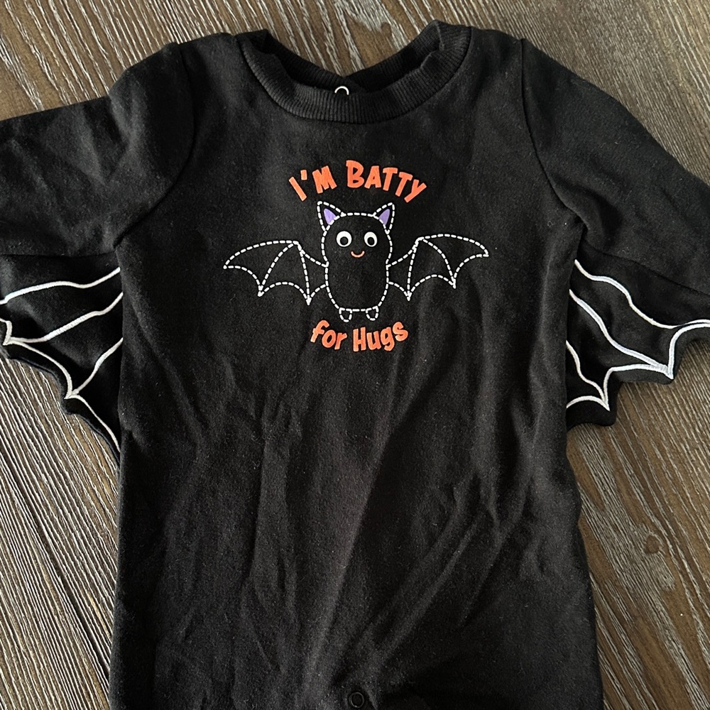 Black Batty for Hugs Baby Onesie Romper